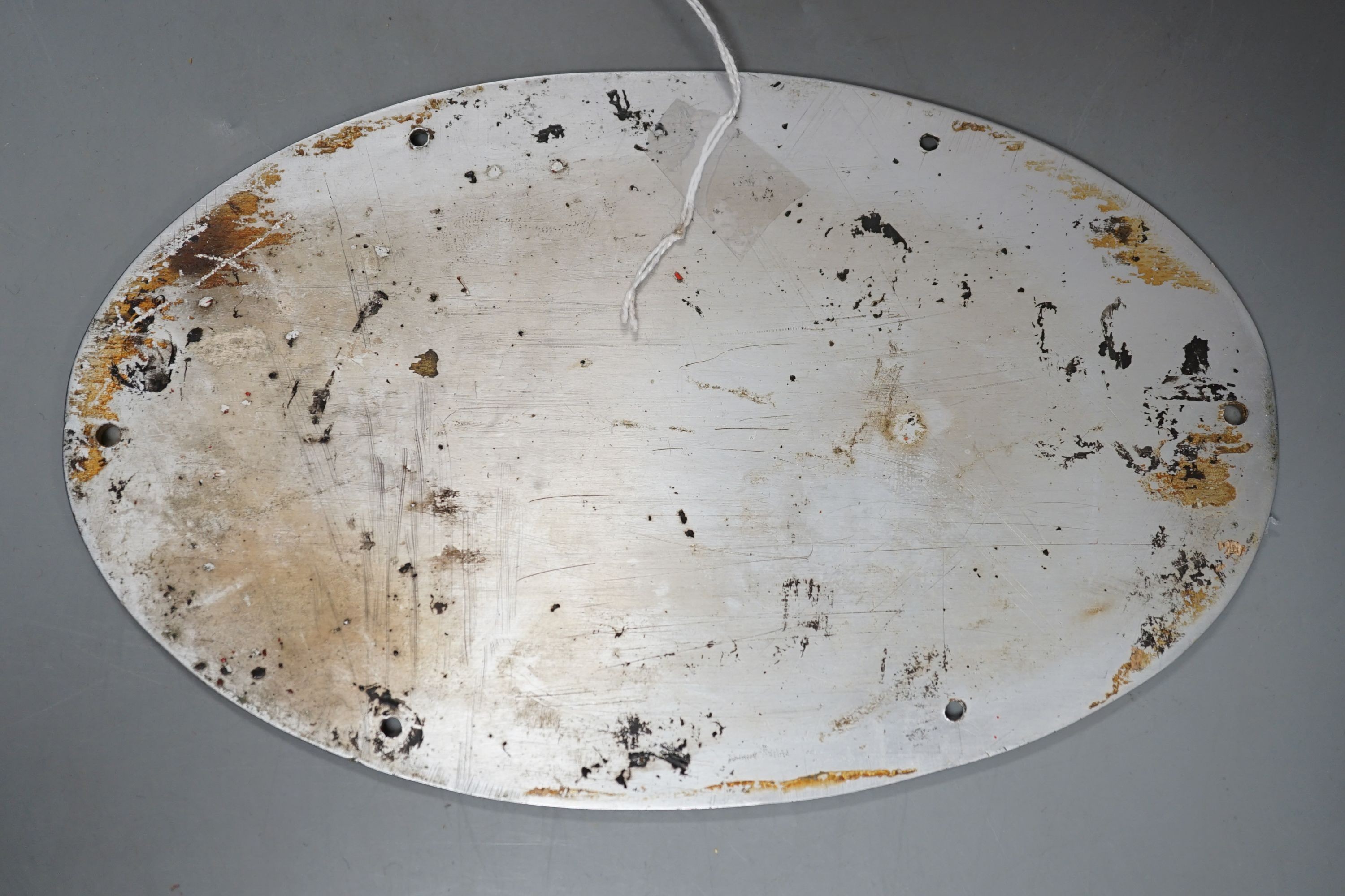 A Vosper & Co. Ltd. Oval shipbuilders chrome plaque, 1932, 21cm.